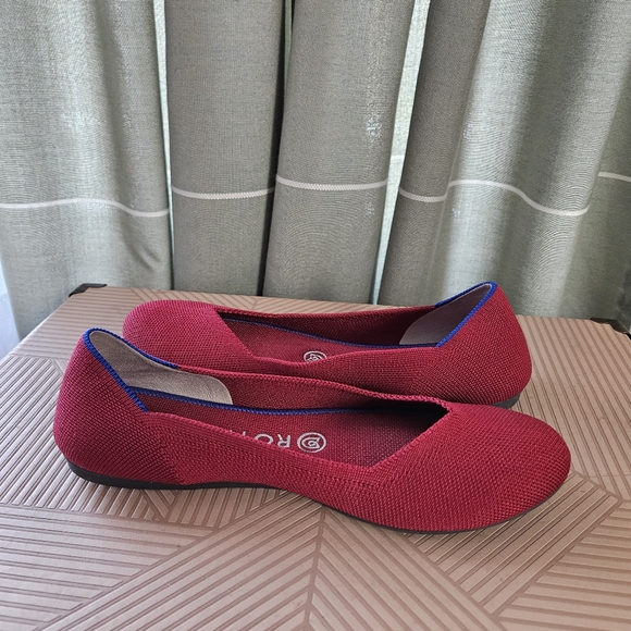 Rothy's Bright Red The Flat Round Toe Business Casual Recycled Sustainable Chic - Picture 6 of 12
